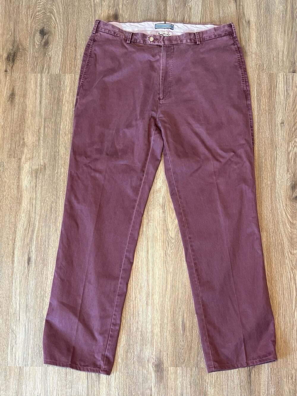 Peter Millar Men's Pima Cotton Chino Pants Burgundy Size 36